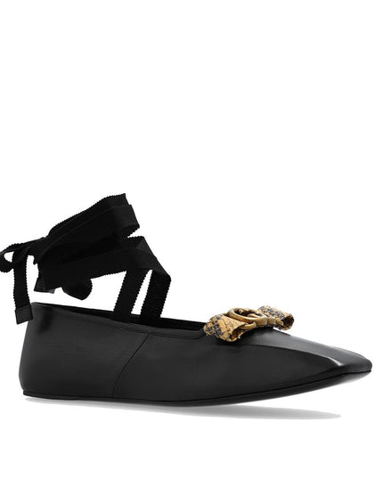 Gucci Black Calfskin Ballet Flats