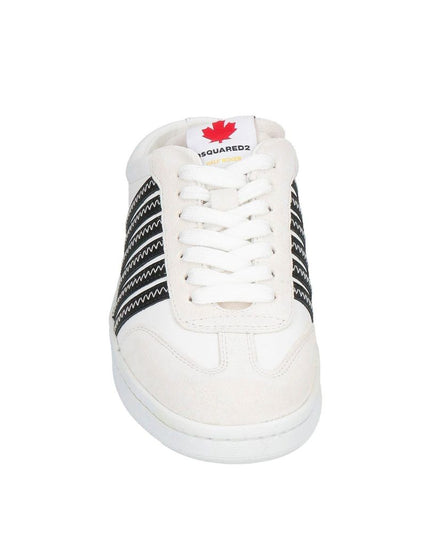 Dsquared² White Calfskin Low Top Sneakers
