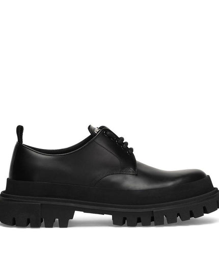 Dolce & Gabbana Black Calfskin Oxfords And Derbies