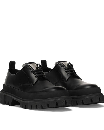 Dolce & Gabbana Black Calfskin Oxfords And Derbies
