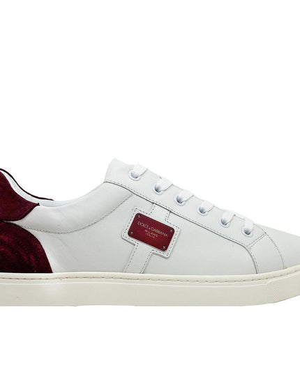 Dolce & Gabbana White Calfskin Low Top Sneakers