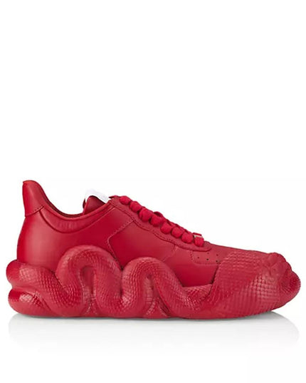 Giuseppe Zanotti Red Calfskin Chunky Sneakers