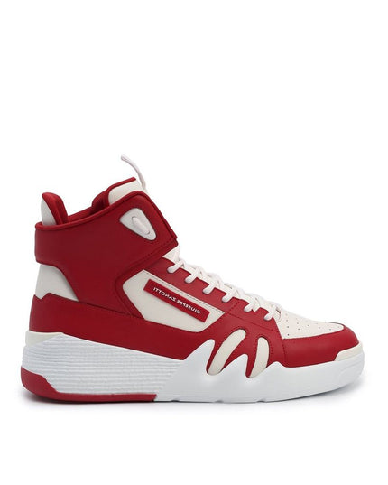 Giuseppe Zanotti Red Calfskin High Top Sneakers
