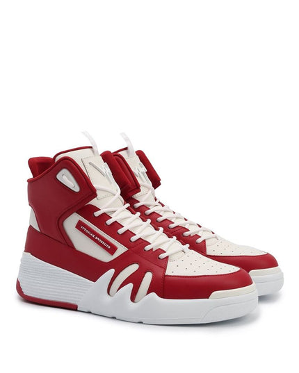 Giuseppe Zanotti Red Calfskin High Top Sneakers
