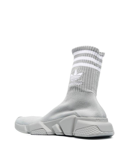 BALENCIAGA X ADIDAS Gray Nylon Athletic Sneakers