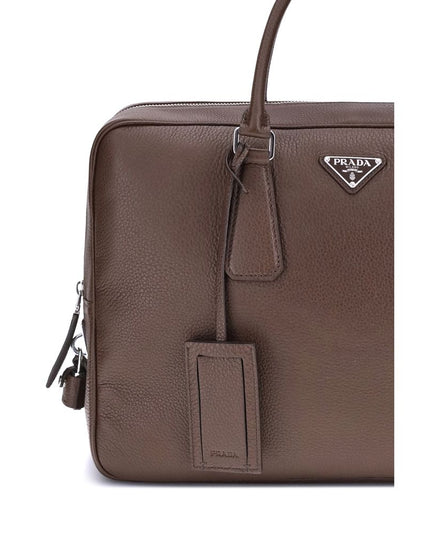Prada Brown Calf Leather Bos Taurus Briefcase