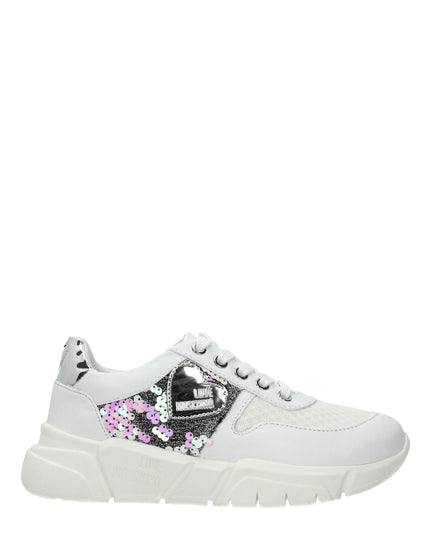 Love Moschino White Fabric Chunky Sneakers