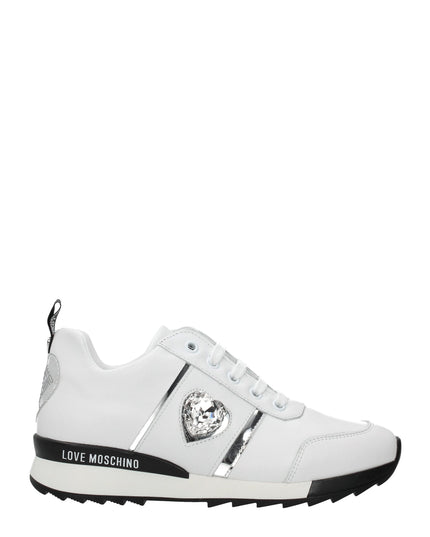 Love Moschino White Leather Low Top Sneakers