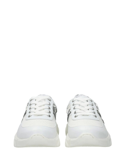 Love Moschino White Fabric Chunky Sneakers