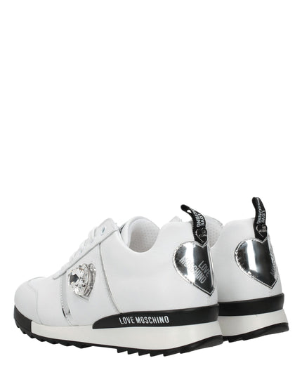 Love Moschino White Leather Low Top Sneakers
