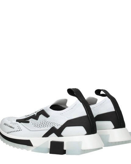 Dolce & Gabbana White Fabric Athletic Sneakers