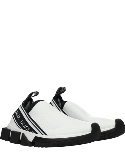 Dolce & Gabbana White Fabric Chunky Sneakers