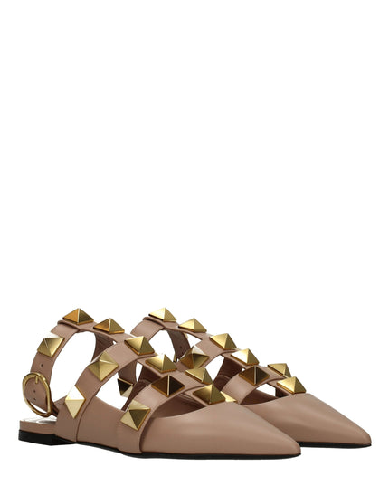 Valentino Garavani Pink Leather Flat Sandals