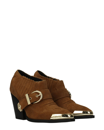 Versace Jeans Brown Leather Ankle Boots