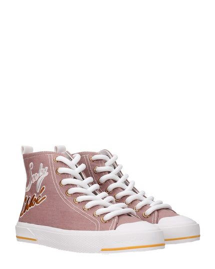 See By Chloé Pink Fabric High Top Sneakers