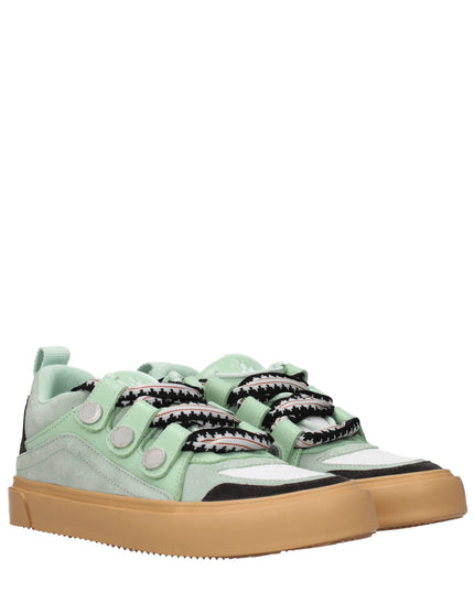 Marcelo Burlon Green Leather Low Top Sneakers