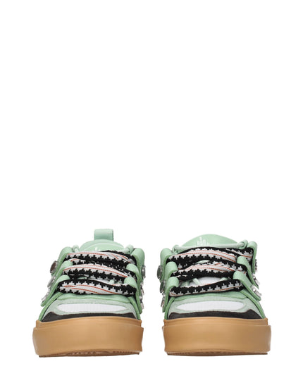 Marcelo Burlon Green Leather Low Top Sneakers