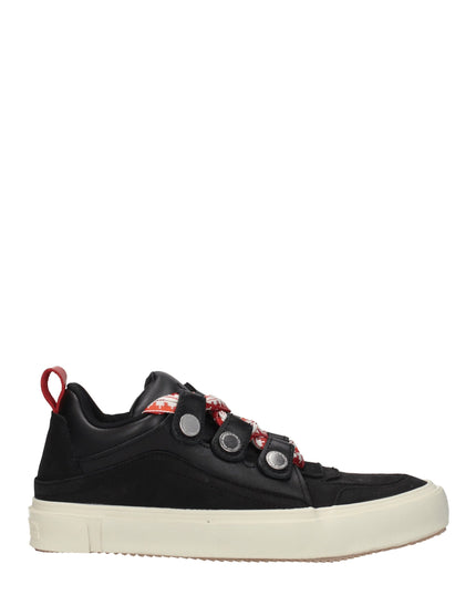 Marcelo Burlon Black Leather Low Top Sneakers
