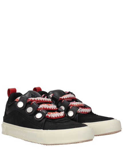Marcelo Burlon Black Leather Low Top Sneakers