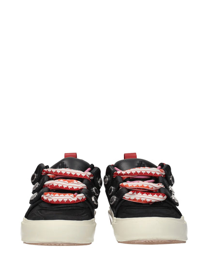Marcelo Burlon Black Leather Low Top Sneakers