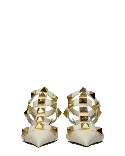 Valentino Garavani Beige Leather Stiletto Heel Sandals