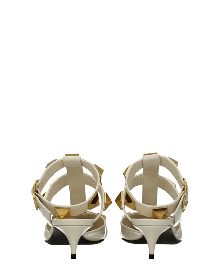 Valentino Garavani Beige Leather Stiletto Heel Sandals