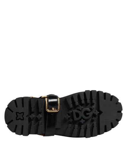 Dolce & Gabbana Black Leather Chelsea Men Short Boots Shoes