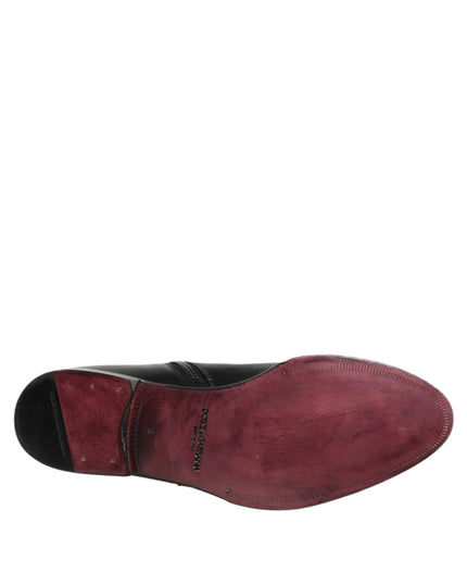 Dolce & Gabbana Black Leather Mid Calf Men Boots Shoes