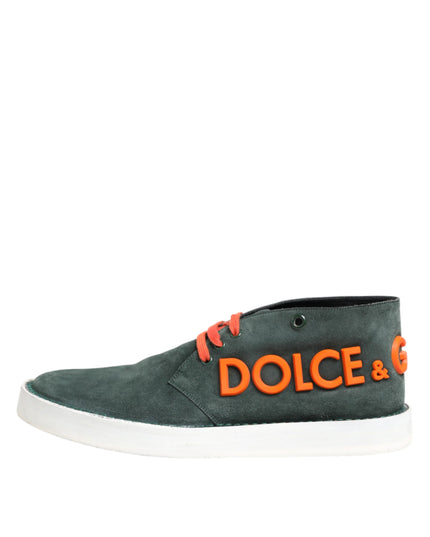Dolce & Gabbana Green Derby Logo Casual Men Sneakers Shoes