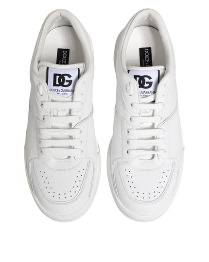 Dolce & Gabbana White Miami Leather Low Top Sneakers Shoes