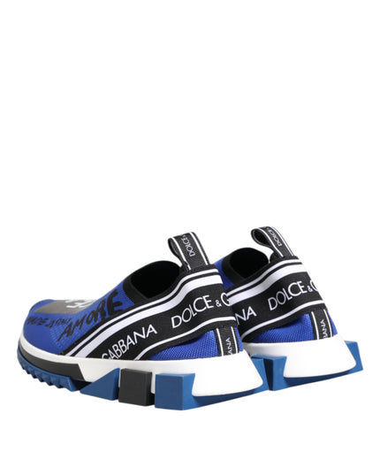 Dolce & Gabbana Blue Logo Low Top Sorrento Sneakers Shoes