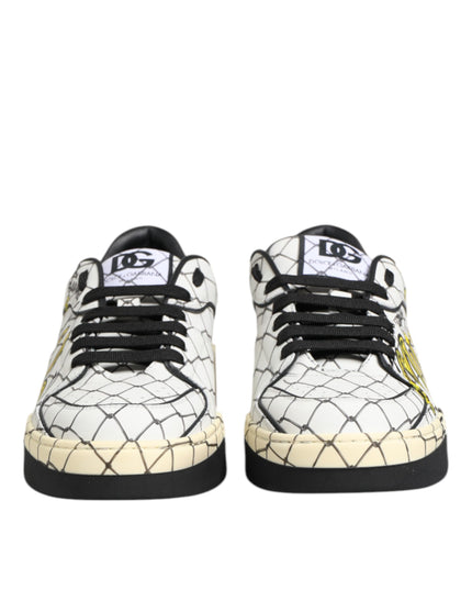 Dolce & Gabbana White Logo Print Low Top Men Sneakers Shoes
