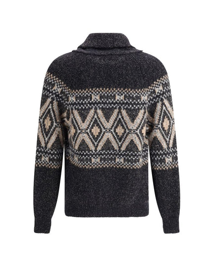 Brunello Cucinelli Black Fleece Wool Sweatshirt