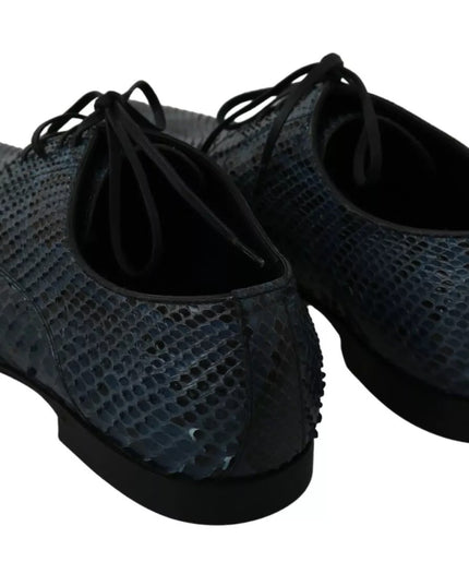 Dolce & Gabbana Blue Python Leather Snakeskin Shoes