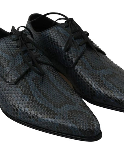 Dolce & Gabbana Blue Python Leather Snakeskin Shoes