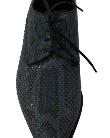 Dolce & Gabbana Blue Python Leather Snakeskin Shoes