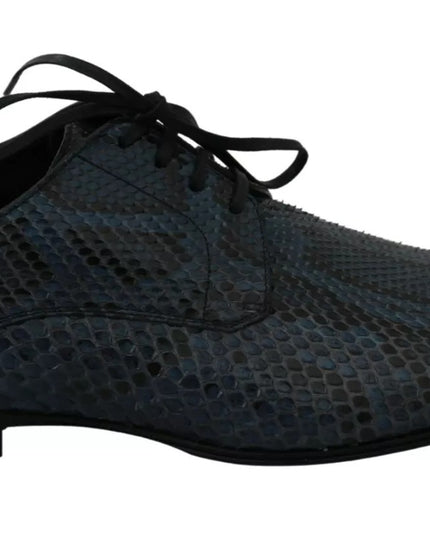 Dolce & Gabbana Blue Python Leather Snakeskin Shoes