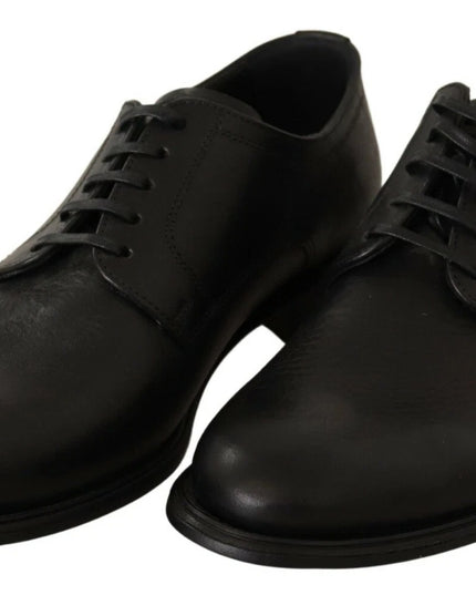 Dolce & Gabbana Black Lace Up Leather Men Formal Derby Shoes
