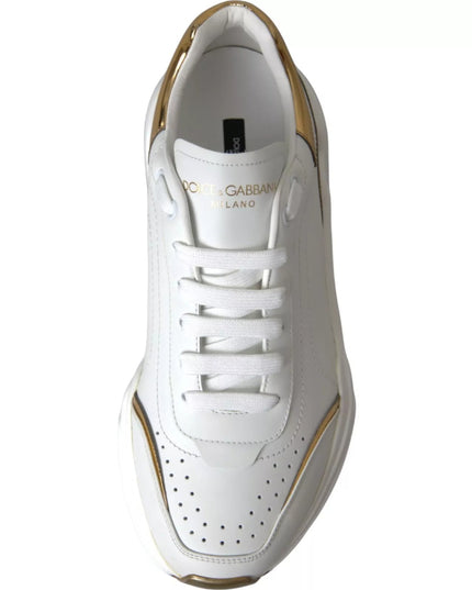 Dolce & Gabbana White Gold DAYMASTER Leather Sneakers Mens Shoes