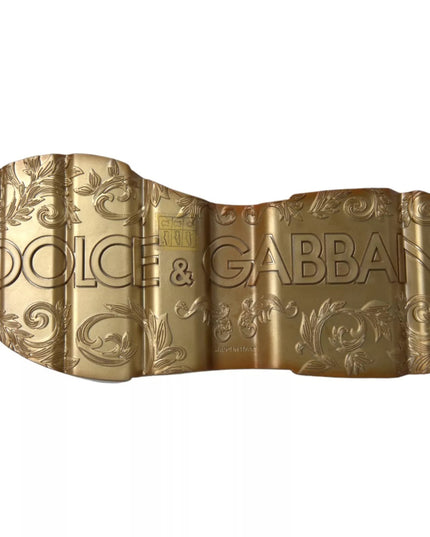 Dolce & Gabbana White Gold DAYMASTER Leather Sneakers Mens Shoes