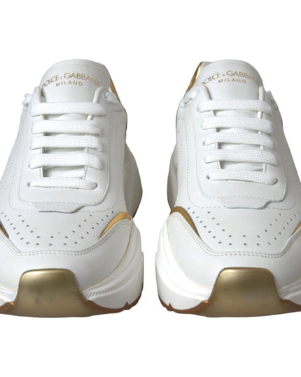 Dolce & Gabbana White Gold DAYMASTER Leather Sneakers Mens Shoes