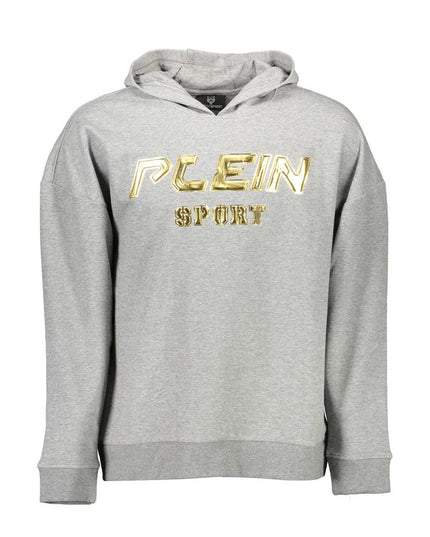 Plein Sport Gray Cotton Men's Hooded Sweater