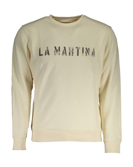 La Martina White Cotton Men Sweater