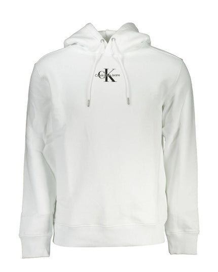 Calvin Klein White Cotton Men's Sweater with Hood