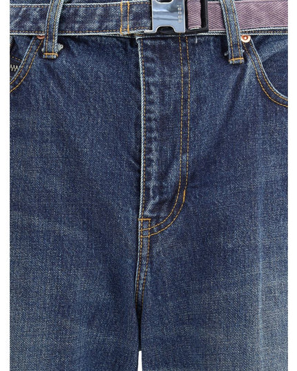 Sacai Blue Cotton Jeans Denim