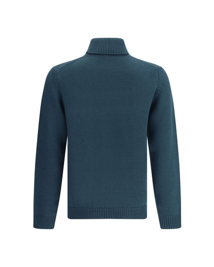 Roberto Collina Green Merino Wool Turtleneck