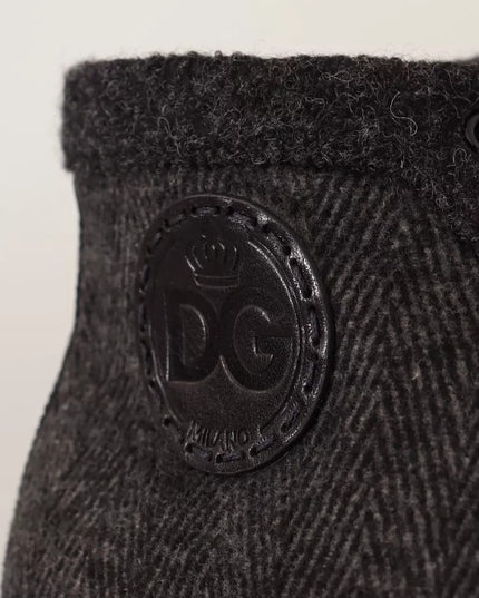 Dolce & Gabbana Gray Wool Cotton Casual High Top Sneakers