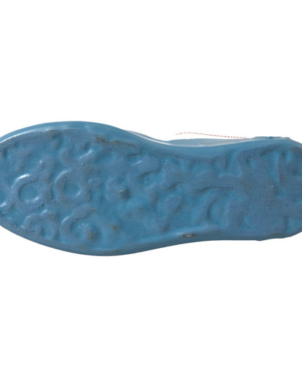 Dolce & Gabbana Blue White Printed Portofino Melt Sneakers
