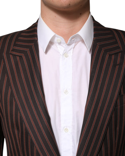 Dolce & Gabbana Black Brown Stripe Single Breasted Blazer