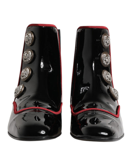 Dolce & Gabbana Black Jackie Buttoned Chelsea Boots Shoes
